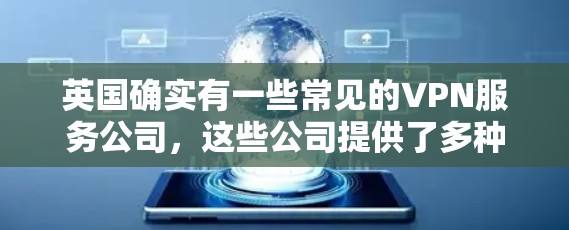 英国确实有一些常见的VPN服务公司,这些公司提供了多种类型的VPN服务,以满足不同用户的需求。以下是几个主要的英国VPN公司和它们的特点 英国确实有一些常见的VPN服务公司,这些公司提供了多种类型的VPN服务,以满足不同用户的需求。以下是几个主要的英国VPN公司和它们的特点